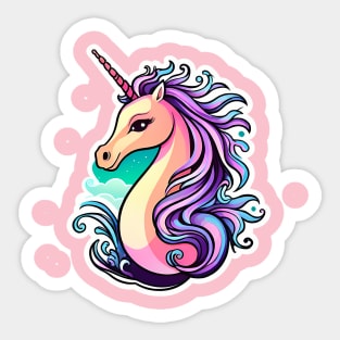 Magical Unicorn Seahorse Sticker